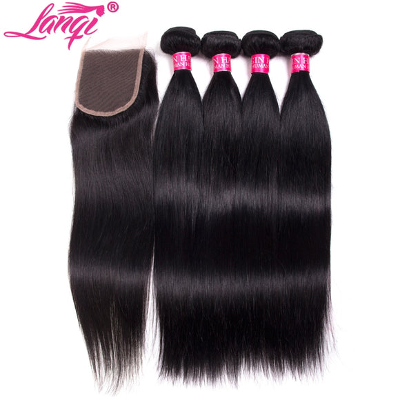 Non-Remy Brazilian straight hair with closure